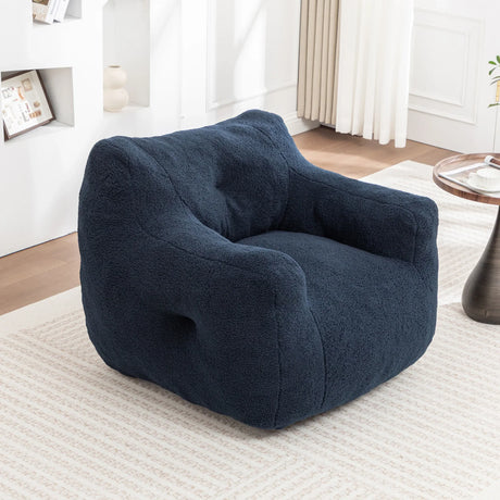 High-Density Foam Teddy Bean Bag Chair With Armrests - Omega Lifestyles