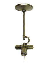 Antique Brass Vintage Linen Pendant Light Fixture