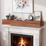 Rustic Solid Wood 72-Inch Wall-Mounted Fireplace Mantel
