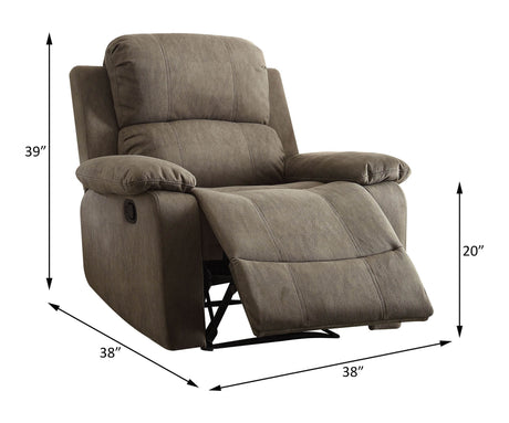 Grey Microfiber Memory Foam Manual Recliner Chair - Omega Lifestyles