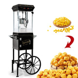 6OZ Theater-Style Stainless Steel Popcorn Maker Cart - Omega Lifestyles