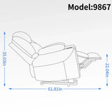 Chenille Power Lift Recliner Chair With Massage Lumbar Heat - Omega Lifestyles