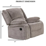 Transitional Mocha Chenille Manual Recliner With Pillow Arms - Omega Lifestyles