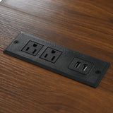 Farmhouse Kitchen Island Cart With Power Outlet - Omega Lifestyles