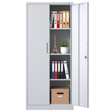 Heavy Duty White Metal Locking Garage Storage Cabinet