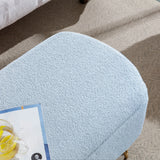 Blue Faux Fur Upholstered Storage Bench With Gold Legs - Omega Lifestyles