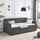 Twin Upholstered Tufted Daybed With Trundle - Omega Lifestyles