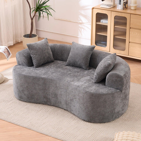 Gray Crescent Modular Foam Spring Three-Seater Sofa - Omega Lifestyles