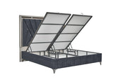 Contemporary Velvet Upholstered King Bed Frame With Storage - Omega Lifestyles