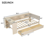 Twin Wood Platform Bed With Storage Drawers And Charging Station - Omega Lifestyles
