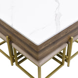 Modern Square Lift-Top Coffee Table Set With Ottomans - Sleep Galleria