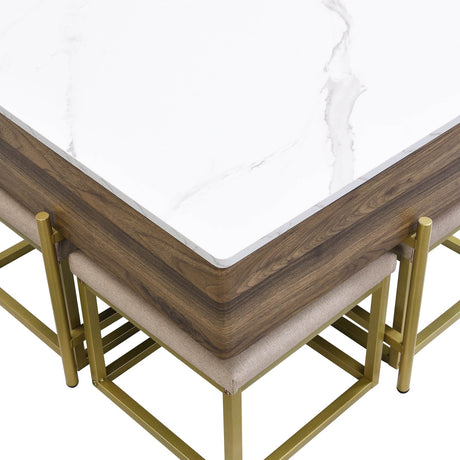 Modern Square Lift-Top Coffee Table Set With Ottomans - Sleep Galleria