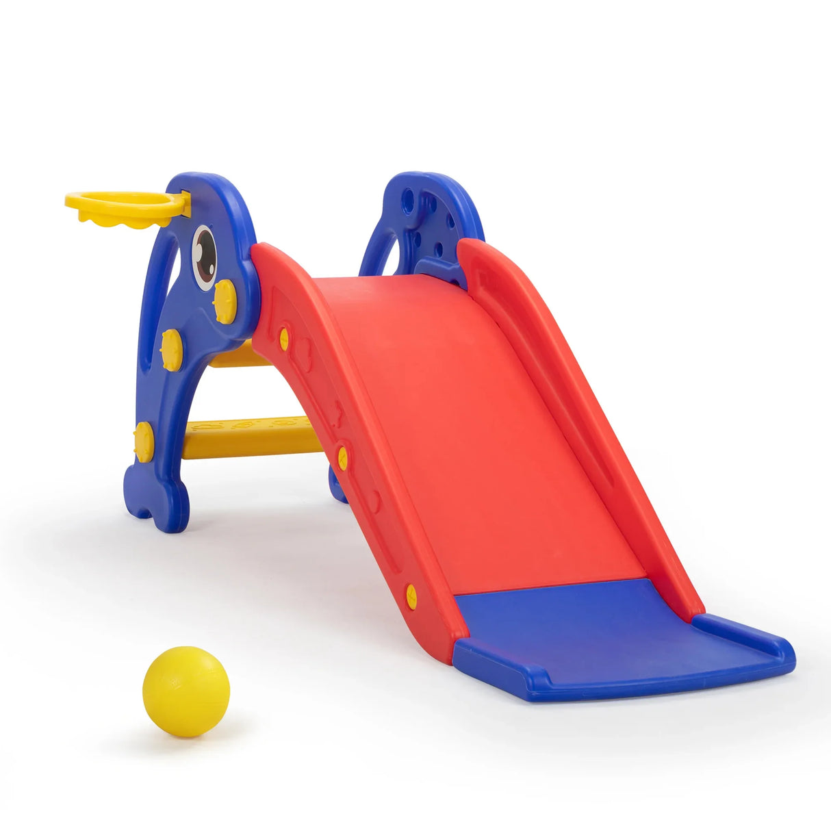 Toddler Dolphin Play Slide With Basketball Hoop and Ladder - Omega Lifestyles