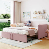 Twin Upholstered Daybed With Pop-Up Trundle Pink - Omega Lifestyles