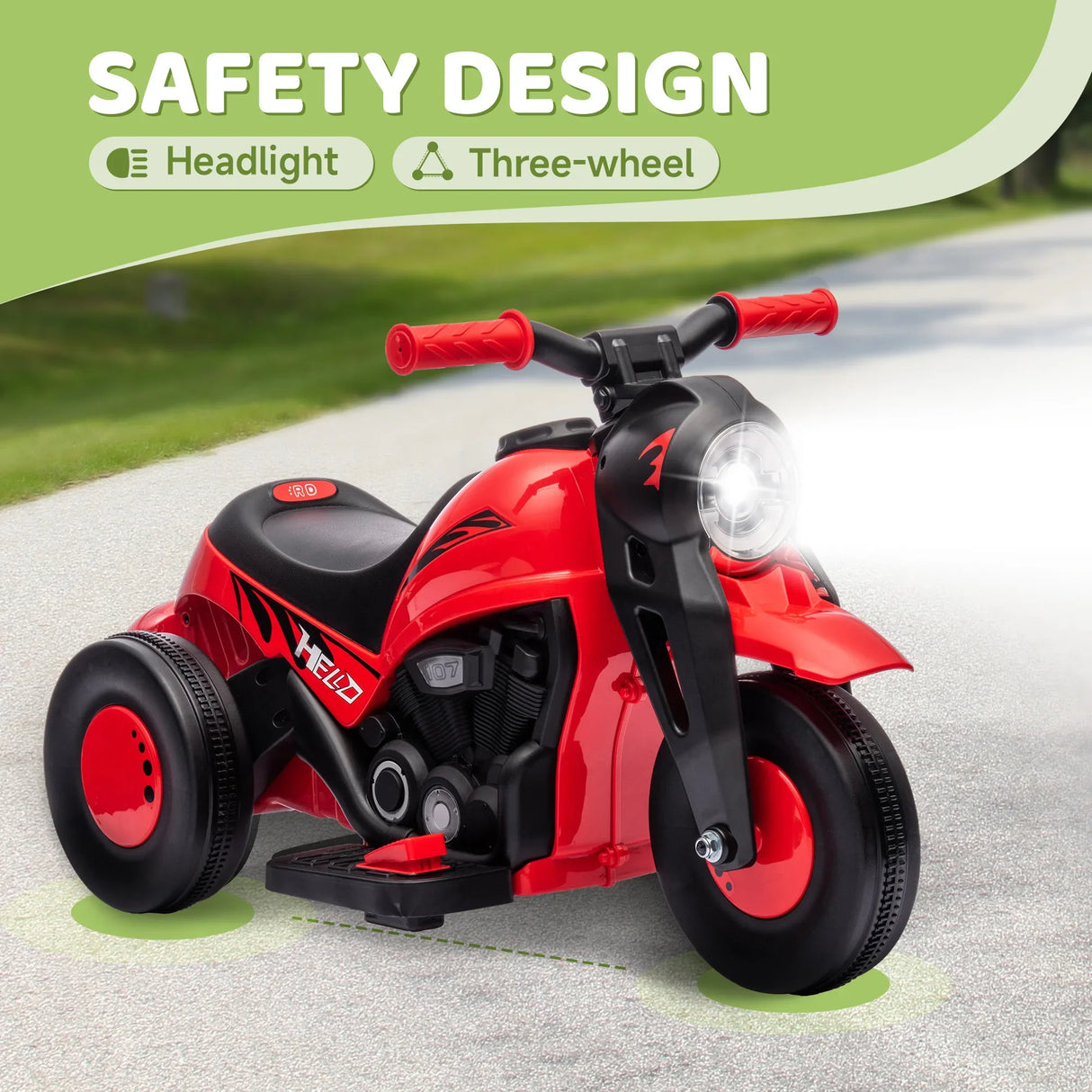 6V Red Toddler Electric Motorcycle With Bubbles Music - Omega Lifestyles