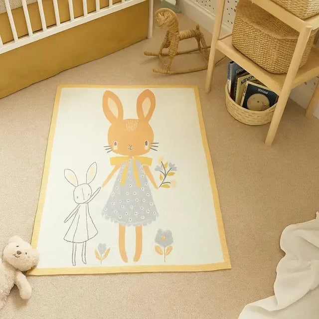 Cotton Multiuse Plush Playmat Mama Bunny With Baby - Omega Lifestyles