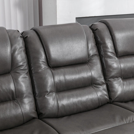 Home Theater 3-Seater Manual Recliner Chair With Cup Holders - Omega Lifestyles