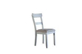 Set Of 2 Two-Tone Gray Fabric Pearl Finish Side Chairs - Omega Lifestyles