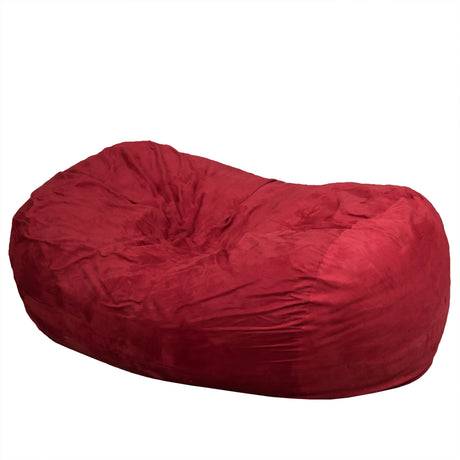 Large Red Microfiber Foam Filled Cylindrical Bean Bag Chair - Omega Lifestyles