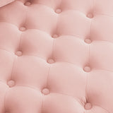 Pink Velvet Upholstered Swivel Chair With Movable Wheels - Omega Lifestyles