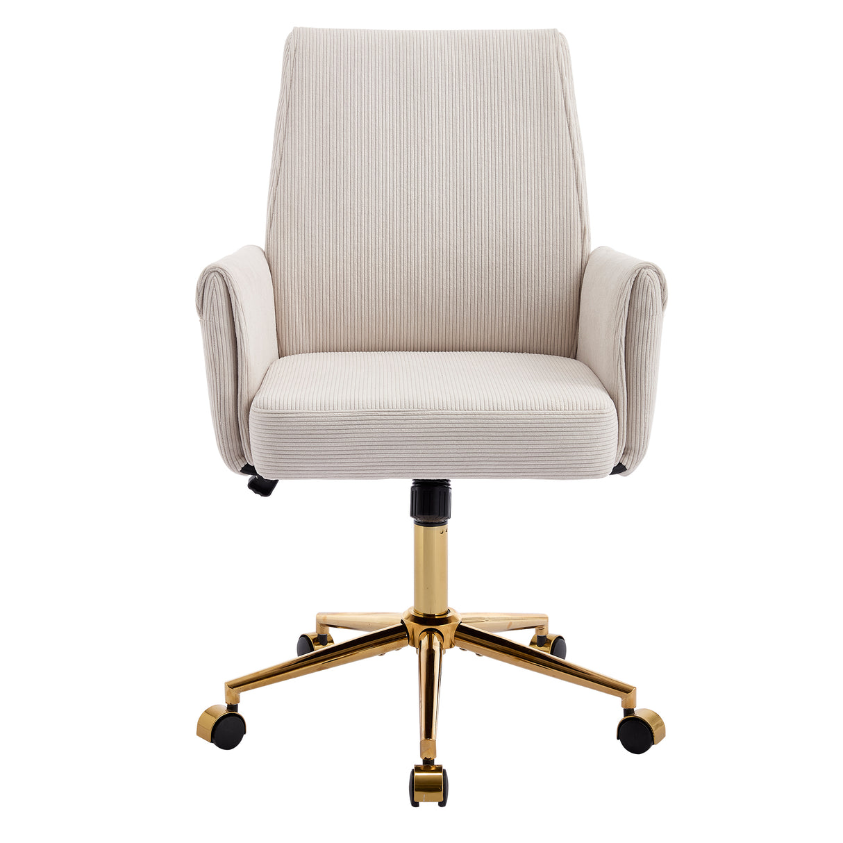 Ergonomic Mid-Back Corduroy Office Chair With Lumbar Support