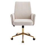 Ergonomic Mid-Back Corduroy Office Chair With Lumbar Support