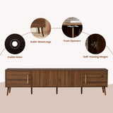 Modern Walnut Fluted Door 78-Inch TV Stand - Omega Lifestyles