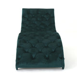 Elegant Teal Altay Velvet Tufted Curved Chaise Lounge - Omega Lifestyles