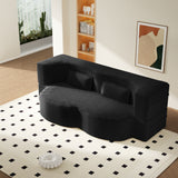 Twin Corduroy Fabric Foam-Filled Folding Sofa Bed With Pillows