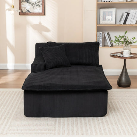 Corduroy Foam Right Armrest Chaise Lounge Chair - Omega Lifestyles