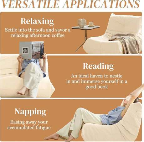 Soft Memory Foam Corduroy Accent Chair White - Omega Lifestyles