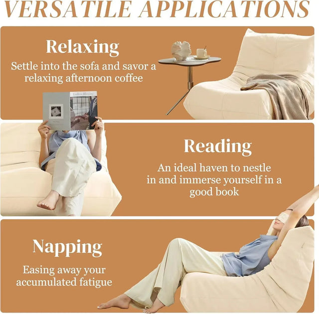 Soft Memory Foam Corduroy Accent Chair White - Omega Lifestyles