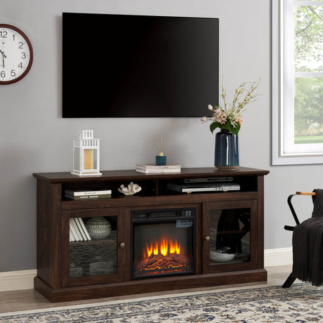 Modern American Traditional Fireplace TV Stand Console - Omega Lifestyles