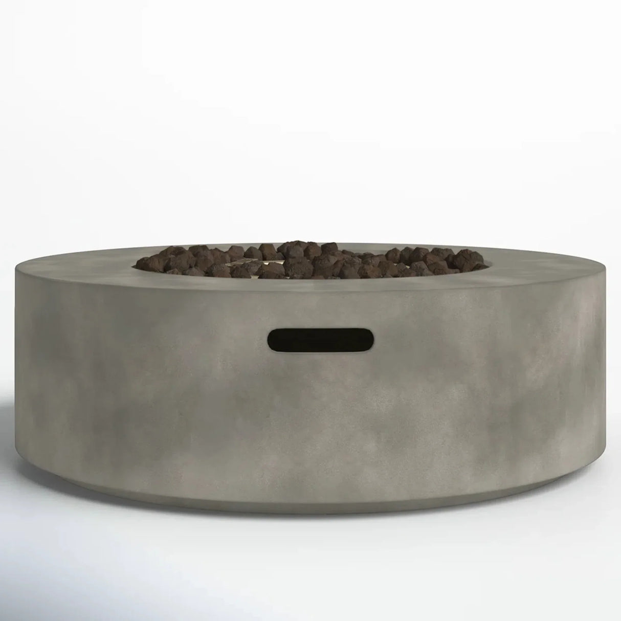 Modern Grey Fiber Reinforced Concrete Outdoor Fire Pit Table - Omega Lifestyles