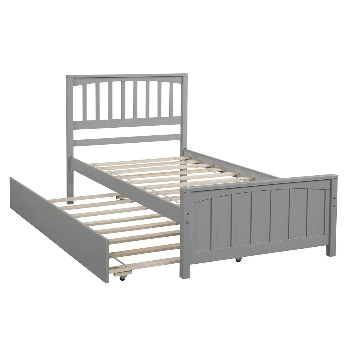 Twin Solid Wood Platform Bed With Trundle - Omega Lifestyles