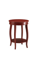 Red Synthetic Wood Accent Round Leg Storage Table - Omega Lifestyles