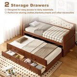 Twin Daybed With Trundle And Storage Drawers Walnut - Omega Lifestyles