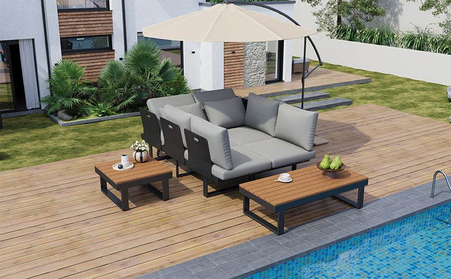 Adjustable Reclining Outdoor Sectional Patio Furniture Set - Omega Lifestyles