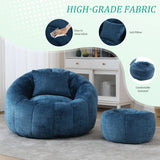 Chenille Foam Filled Ergonomic Round Chair With Ottoman - Omega Lifestyles