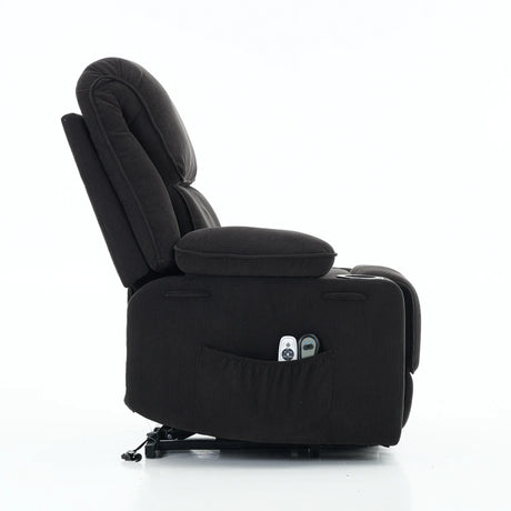 Medium-Firm Corduroy Remote-Controlled Heating Massage Recliner - Omega Lifestyles