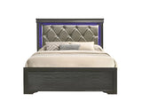 Modern Full Upholstered Wood Bed With LED Headboard - Omega Lifestyles