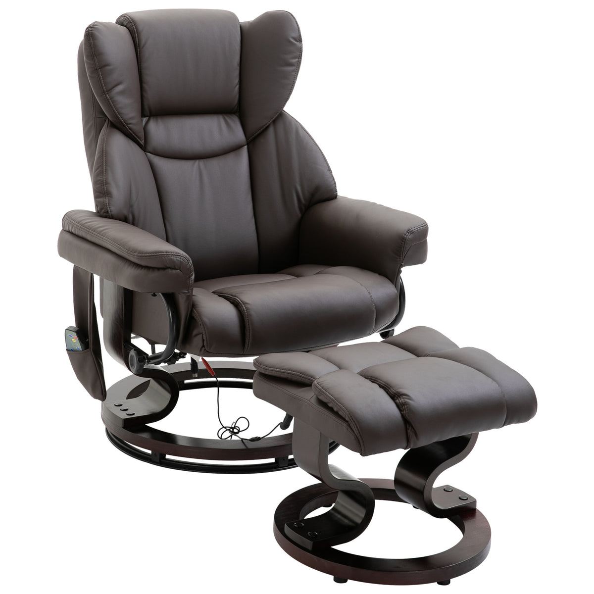 Massage Recliner Chair With 10-Point Vibration and Ottoman