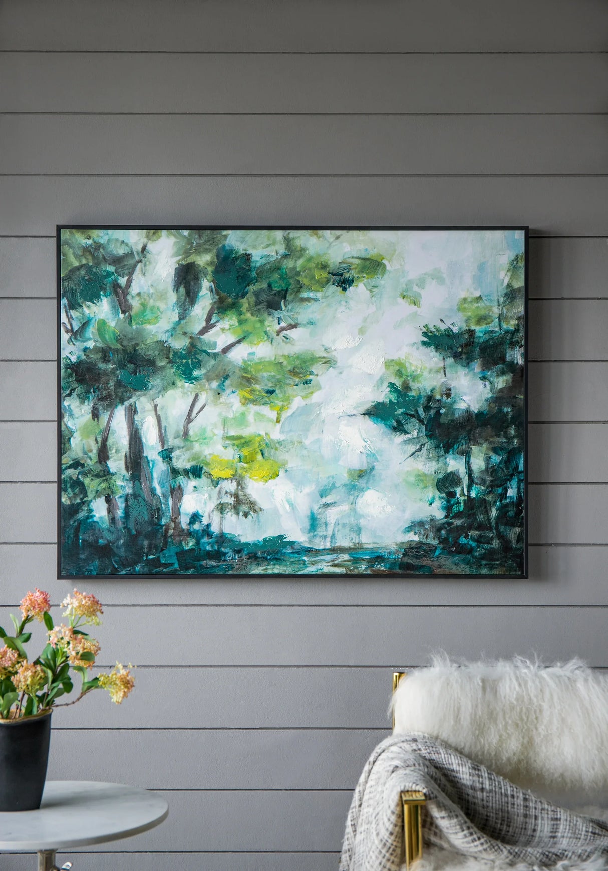 Edward Multicolor Forest Landscape Wood Wall Art 47x35 Inch - Omega Lifestyles