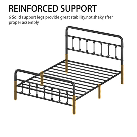 Full Size Metal Bed Frame With Headboard And Storage - Omega Lifestyles