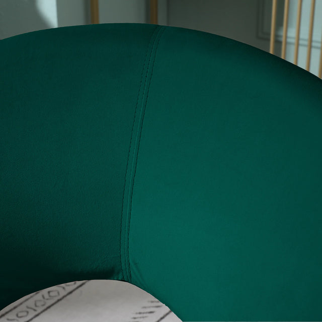 Green Silky Velvet Upholstered Accent Chair With Gold Base - Omega Lifestyles