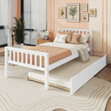 Twin Platform Bed Frame With Pull-Out Trundle - Omega Lifestyles