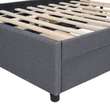Full Upholstered Platform Bed With Trundle And Drawers - Omega Lifestyles
