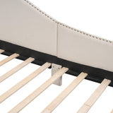 Twin Upholstered Linen Wood Frame Daybed With Armrest - Omega Lifestyles