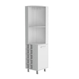 Modern White MDF Corner Bar Cabinet With Wine Rack - Omega Lifestyles
