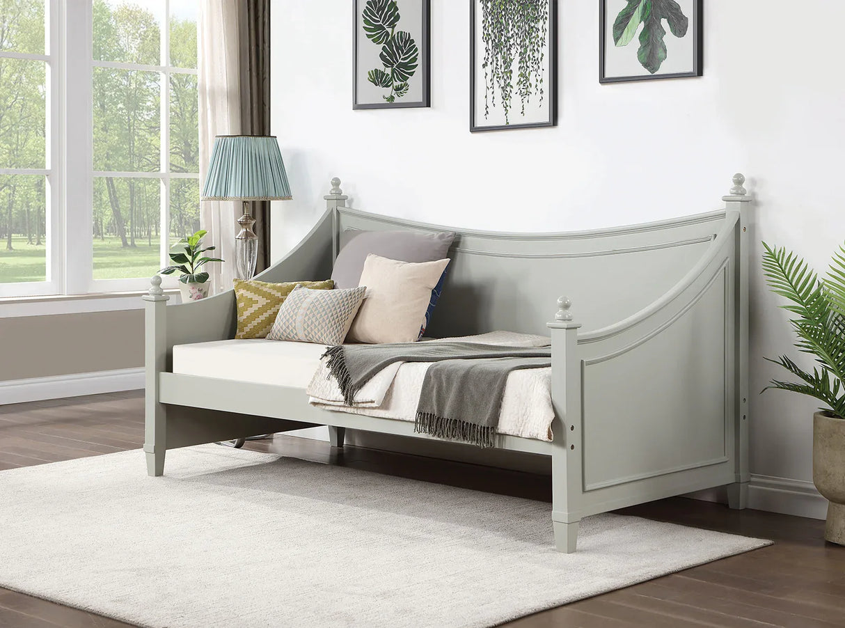 Transitional Light Gray Solid Wood Twin Daybed Frame - Omega Lifestyles